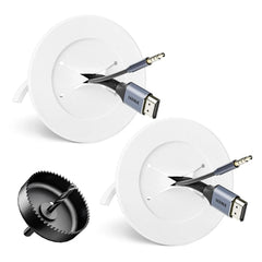 LEENUE 2-delni Set Podometnih Pokrovov za Kable NLEMB203WT-2P-DE