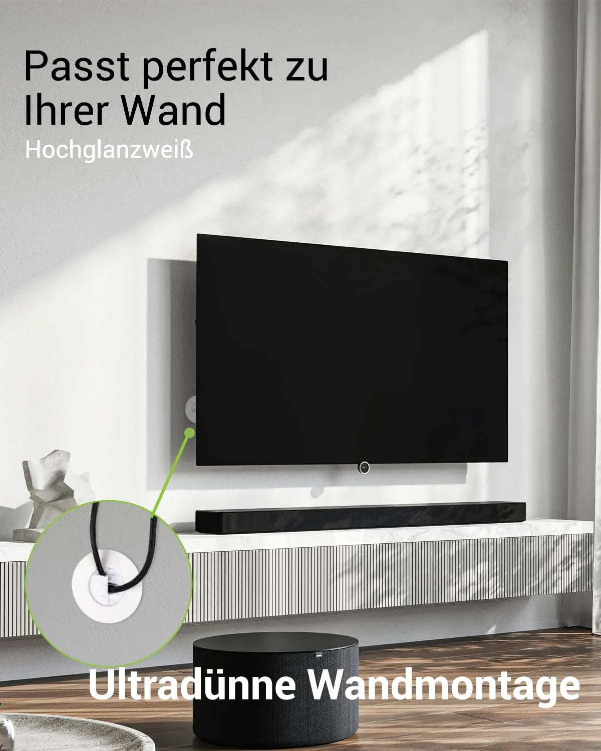 LEENUE 2-delni Set Podometnih Pokrovov za Kable NLEMB203WT-2P-DE