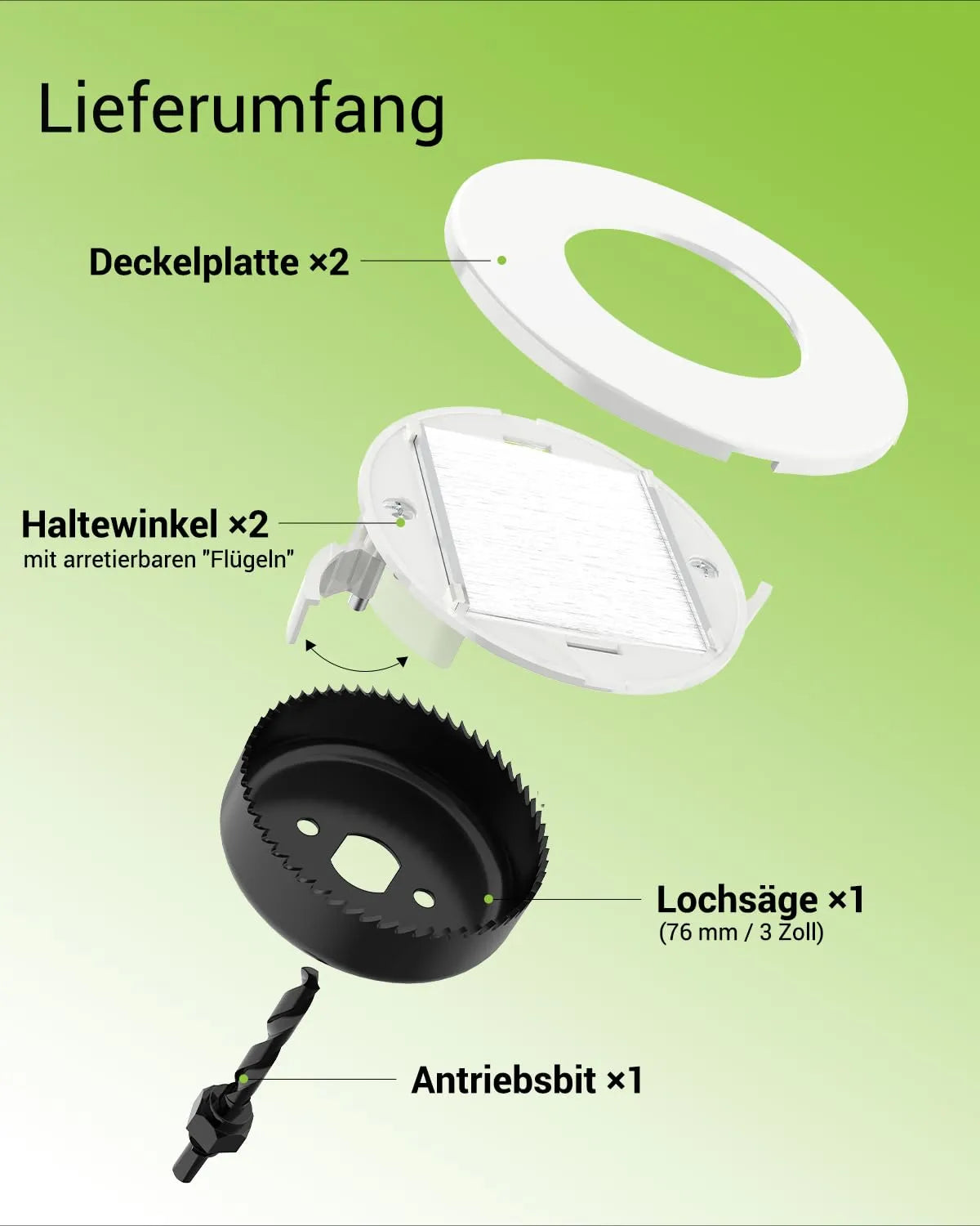 LEENUE 2-delni Set Podometnih Pokrovov za Kable NLEMB203WT-2P-DE