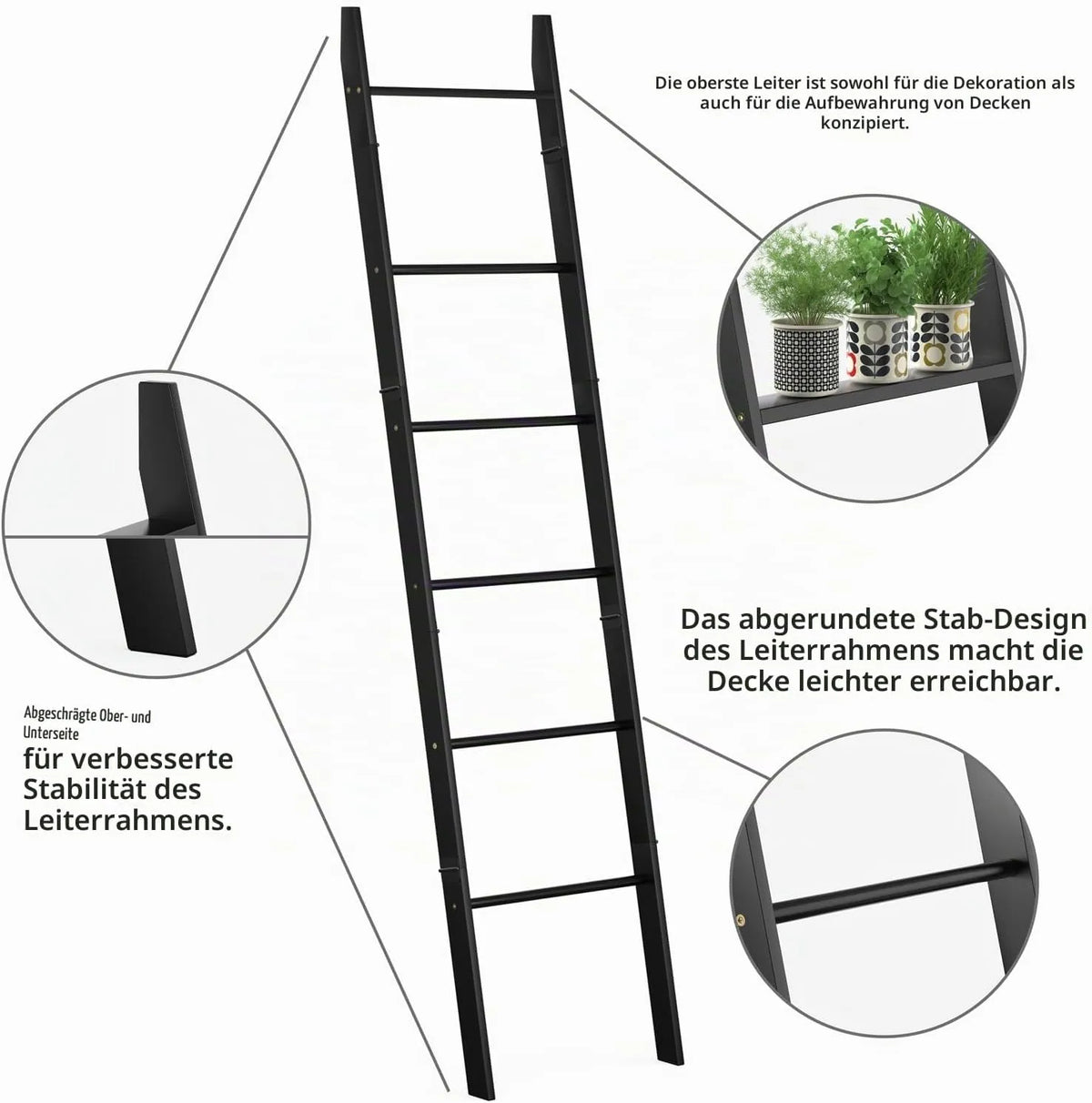 Lesena Lestev za Brisače in Oblačila 180 cm
