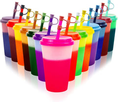 Lončki za Pijačo s Pokrovom in Slamico, 350ml