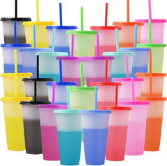 Malloom 30-delni Set Kozarcev s Pokrovi in Slamicami 700 ml SXH-1759