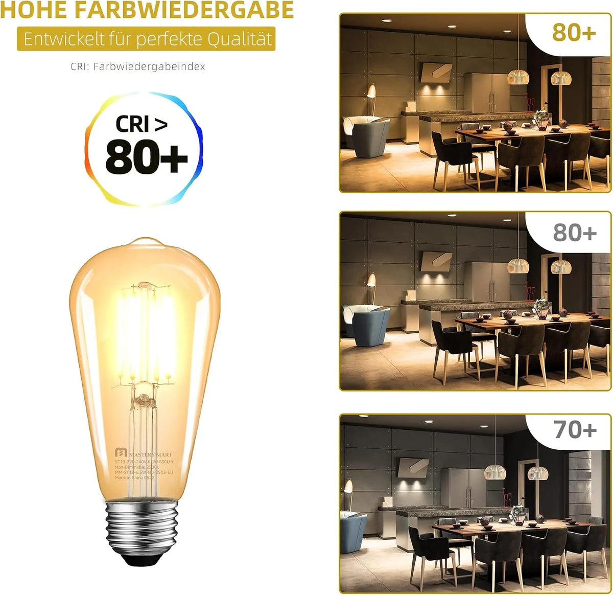 MASTERY MART LED Sijalke E27 Vintage 3 Kosi