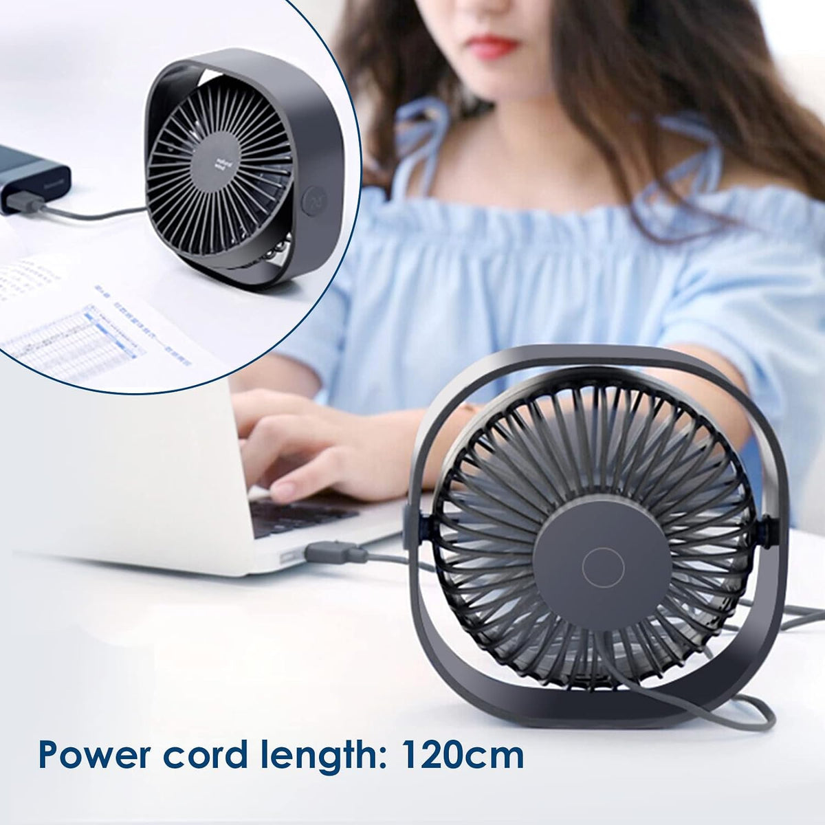 Mini USB Namizni Ventilator 12,3 x 12,3 cm