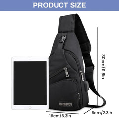 Moška Naramna Torba z USB Priključkom 6 x 6 x 30 cm