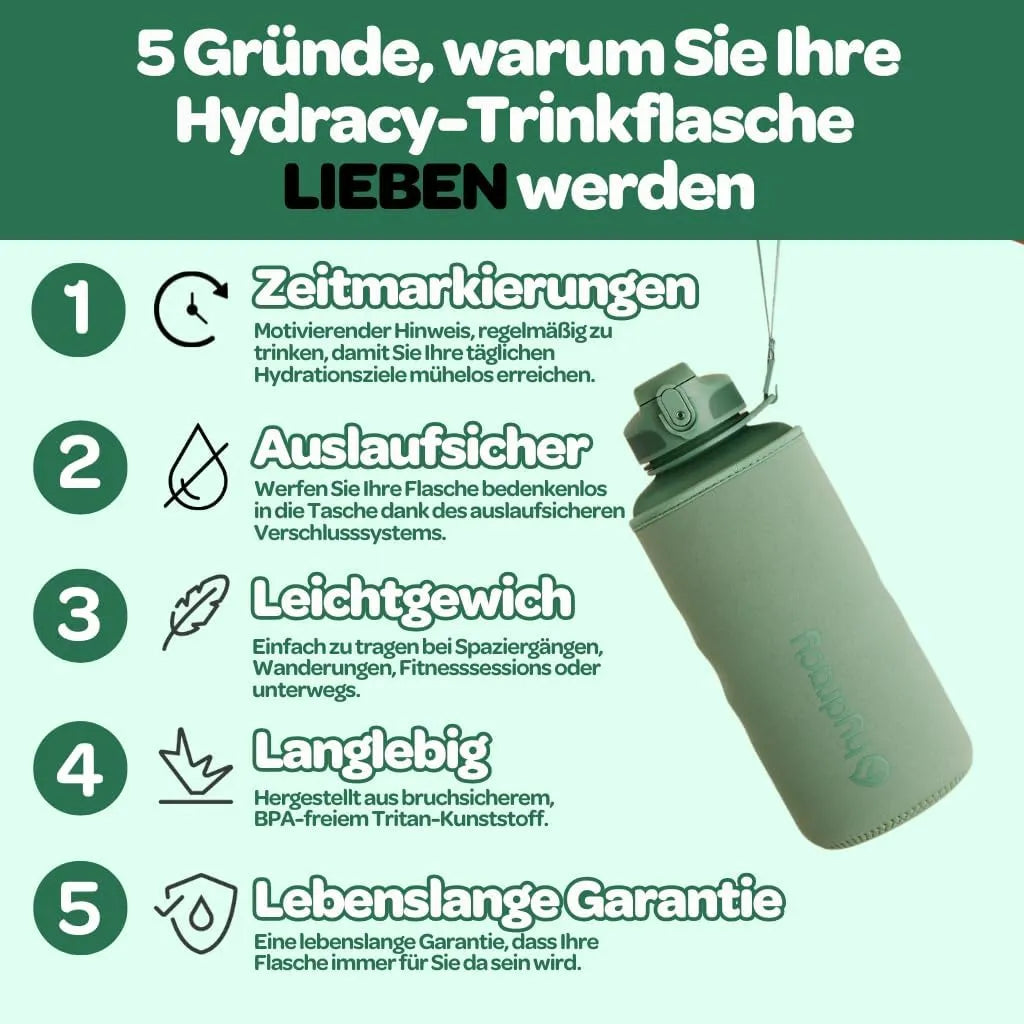 Motivacijska Steklenica za Vodo s Časovnimi Oznakami in Infuzorjem za Sadje 2 l