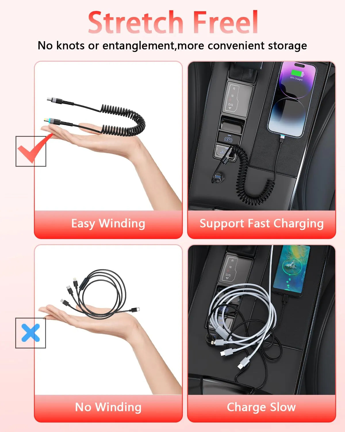 MTAKYI Spiralni Polnilni Kabel USB-C v Lightning 3 m 1 Kos