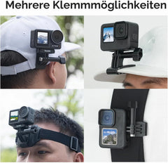 Naglavni Trak in Nosilec za Telefon za GoPro in Pametne Telefone Črn