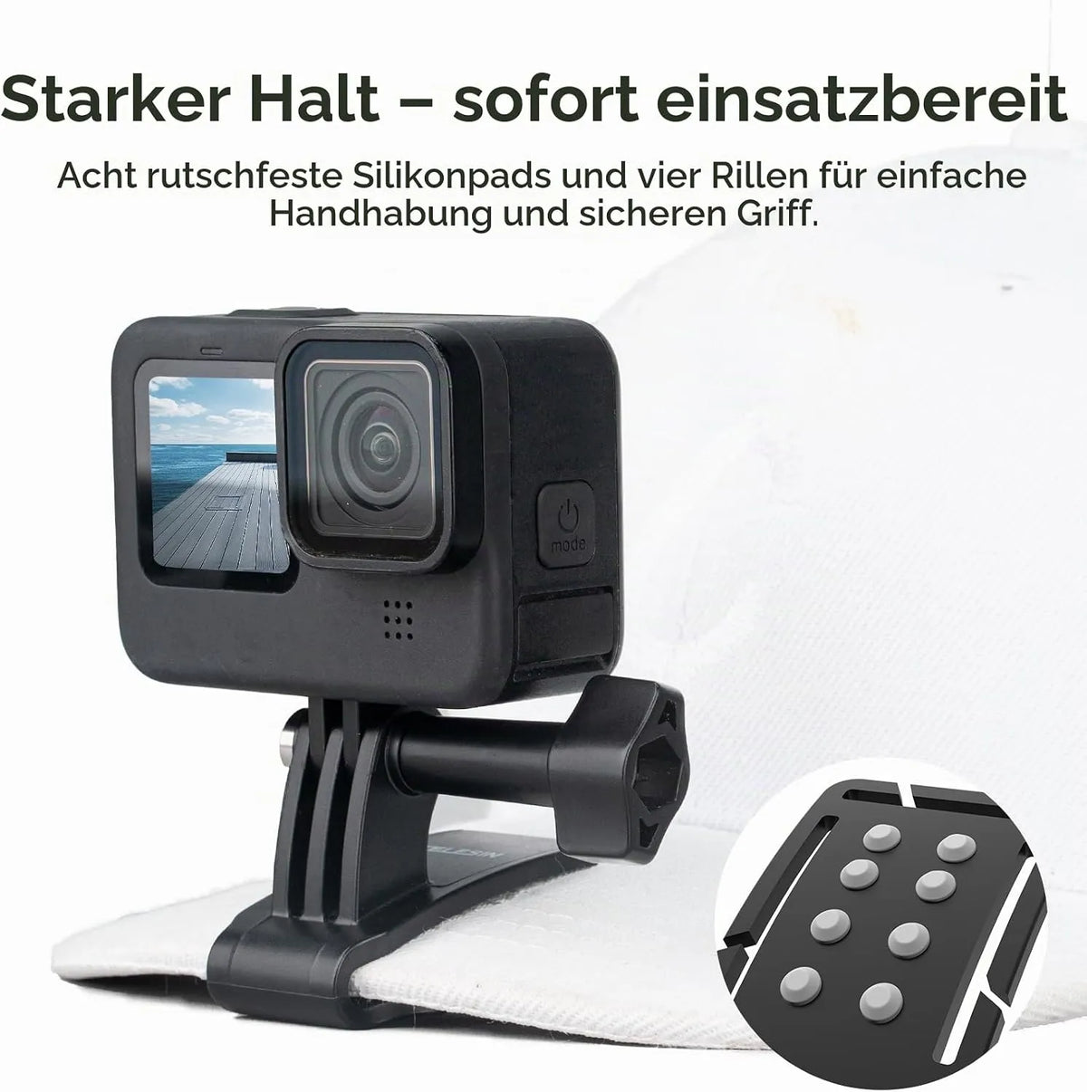 Naglavni Trak in Nosilec za Telefon za GoPro in Pametne Telefone Črn