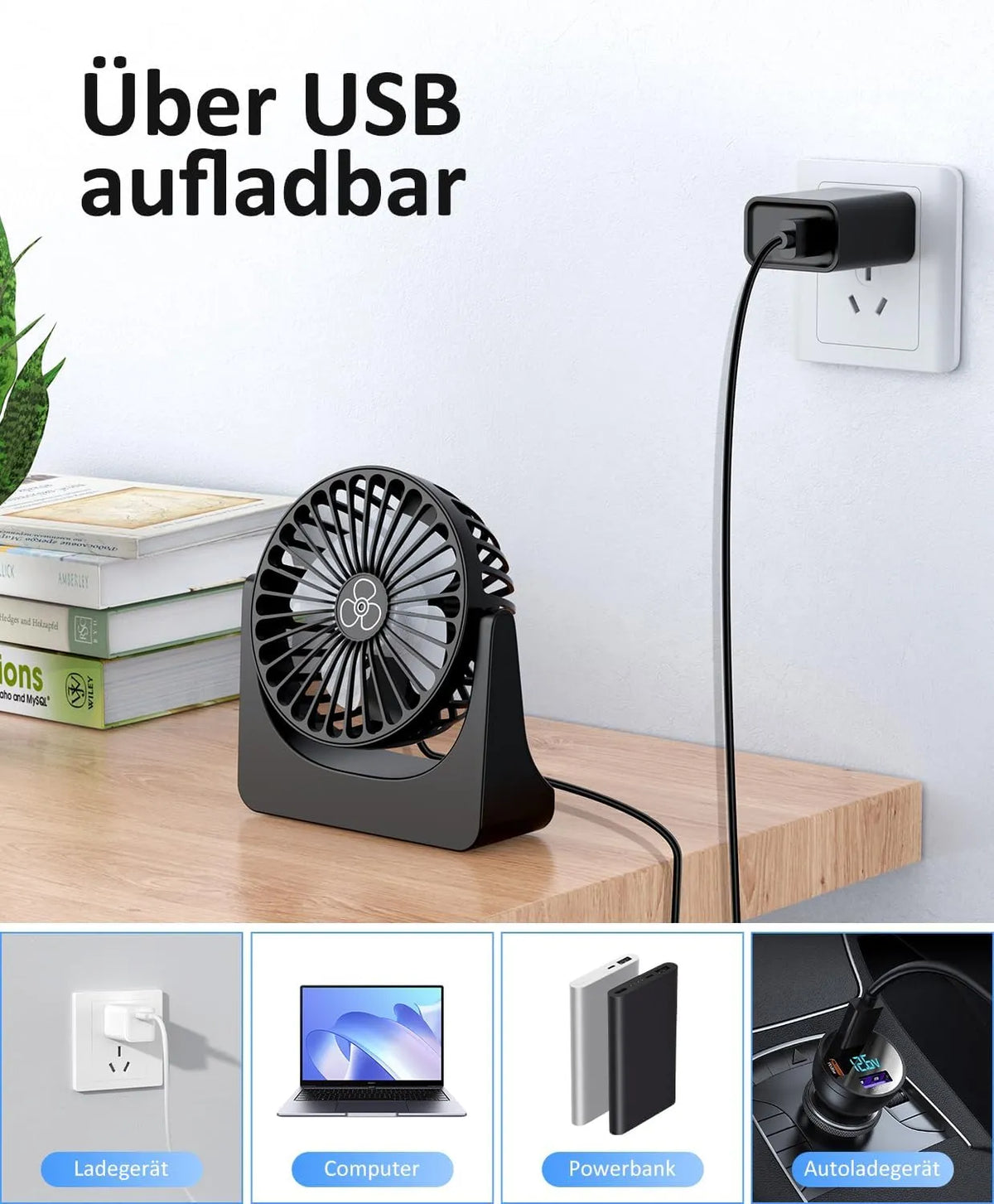 Namizni USB Ventilator 7 x 14 x 16 cm