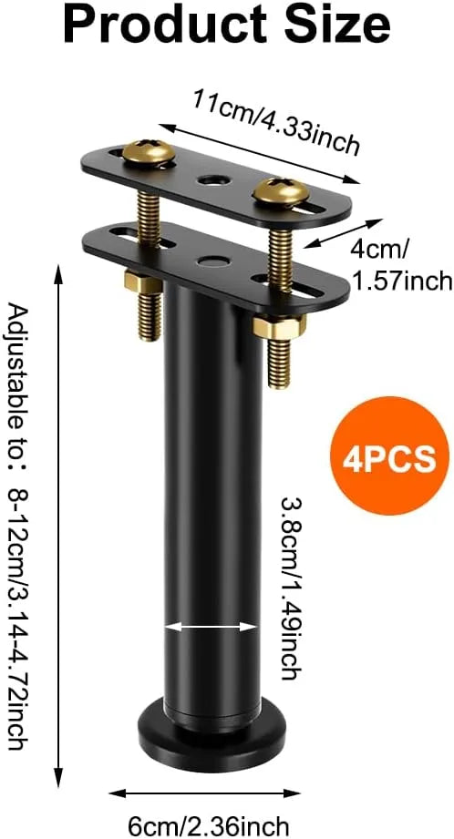 Nastavljive Noge Za Posteljo 8-12 cm 4 Kosi