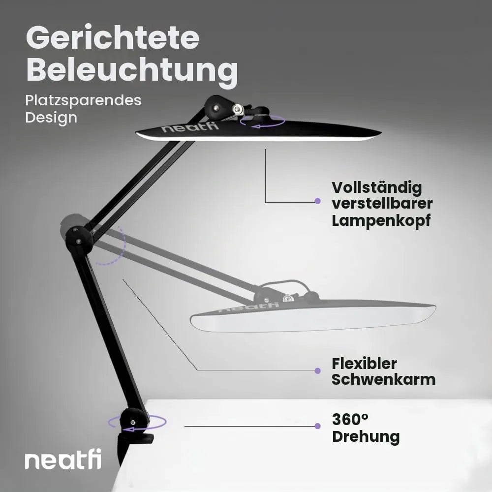Neatfi Namizna LED Svetilka s Primežom 51 cm