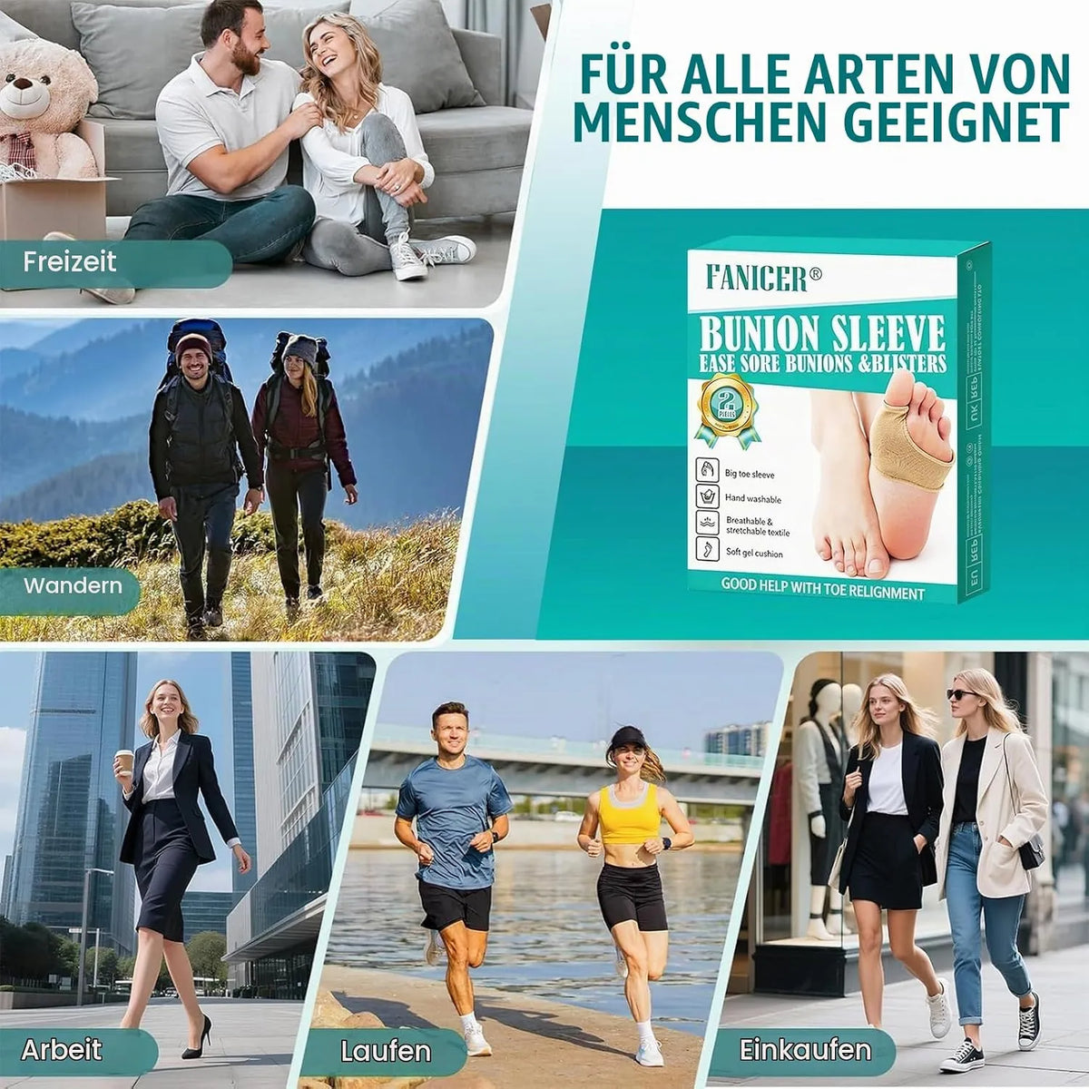 Nogavice za Hallux Valgus z Gel Blazinico, 2 Kosa