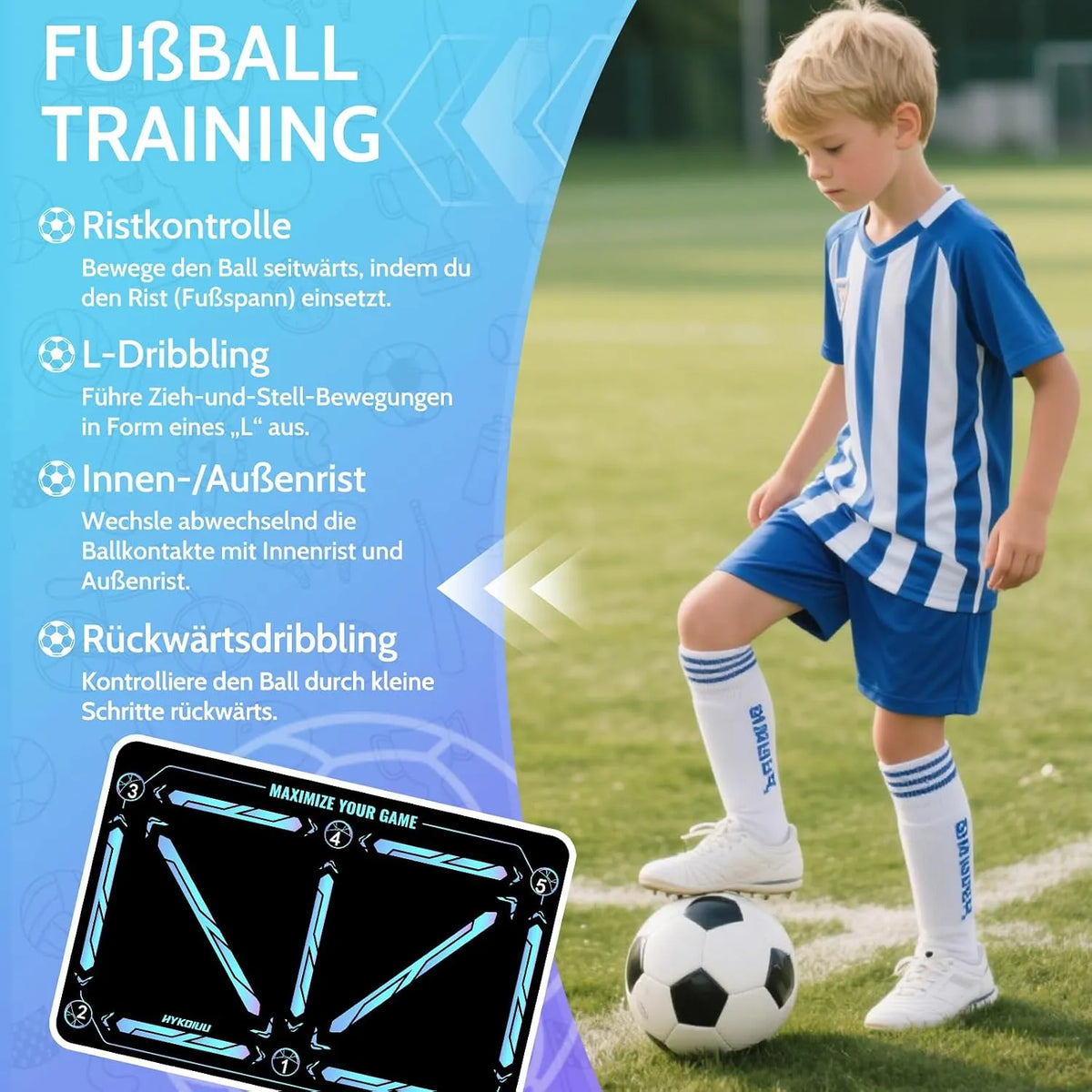 Nogometna Podloga za Trening z Dodatki