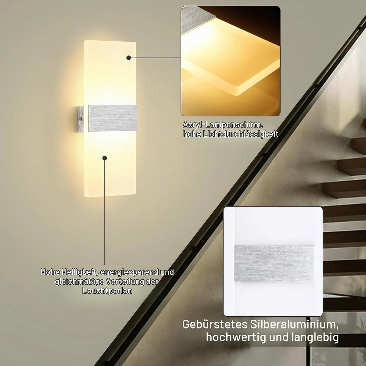 Notranja LED Stenska Svetilka 36 x 19 x 10 cm