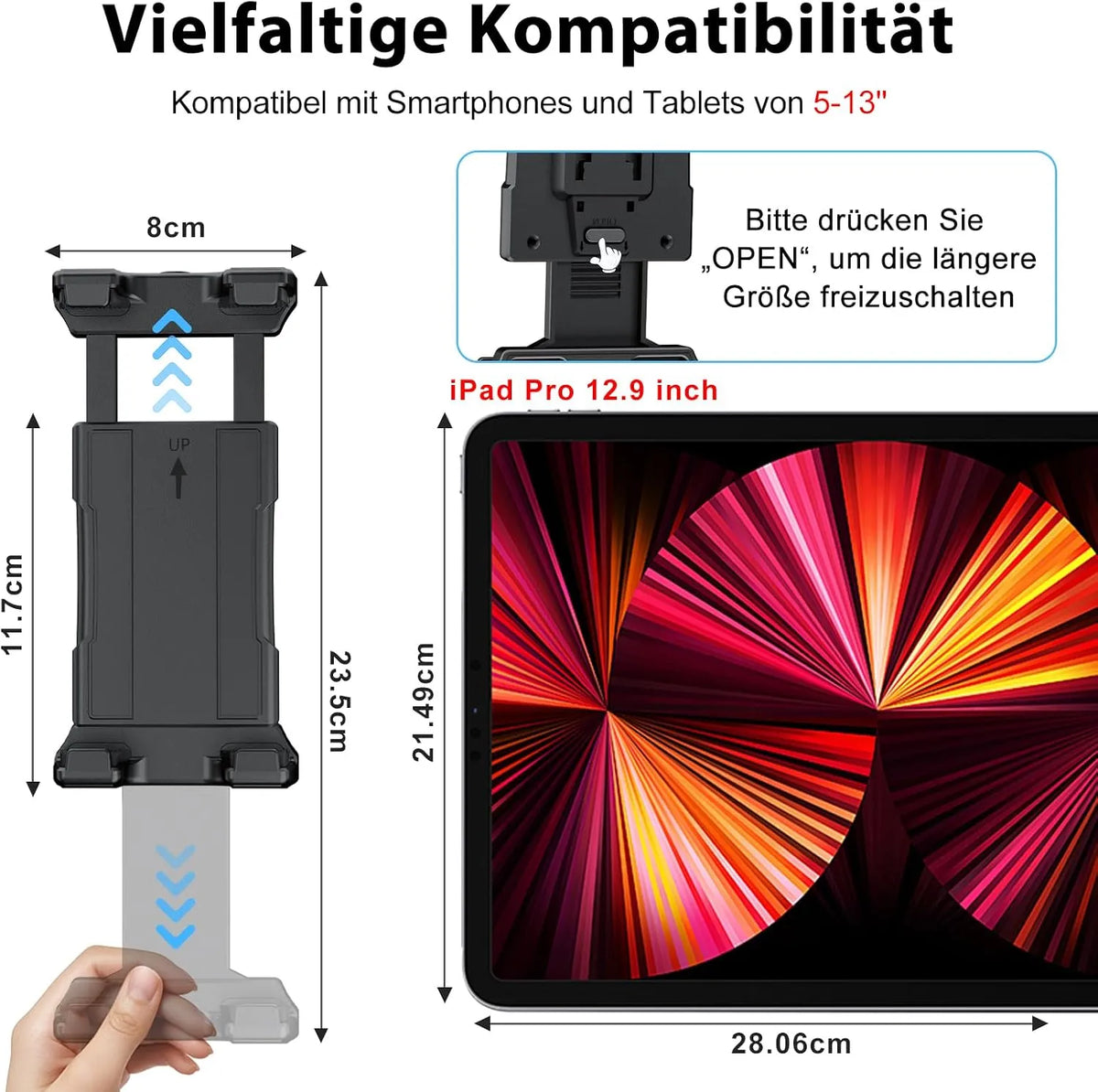 OHLPRO Držalo za Tablico in Telefon za Avto za 5-13 Palčne Naprave
