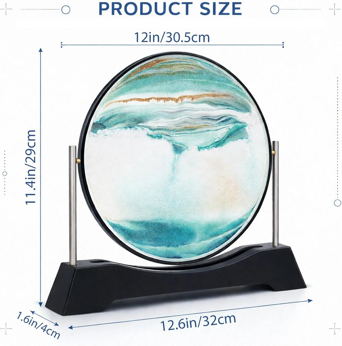 Okrogla Slika s Premikajočim se Peskom 30 cm