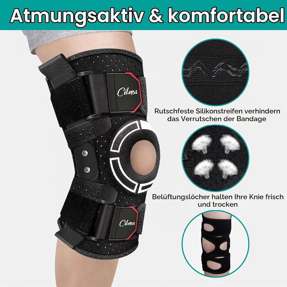 Opornica za Koleno z Gel Blazinico in Stranskimi Stabilizatorji