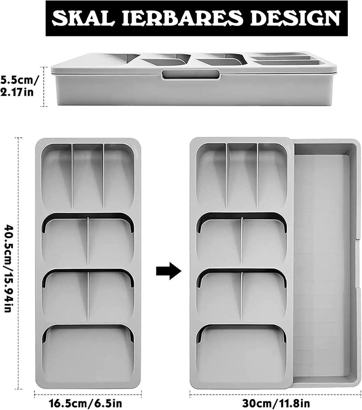 Organizator za Pribor 16.5-29.5 x 40 x 5.5 cm