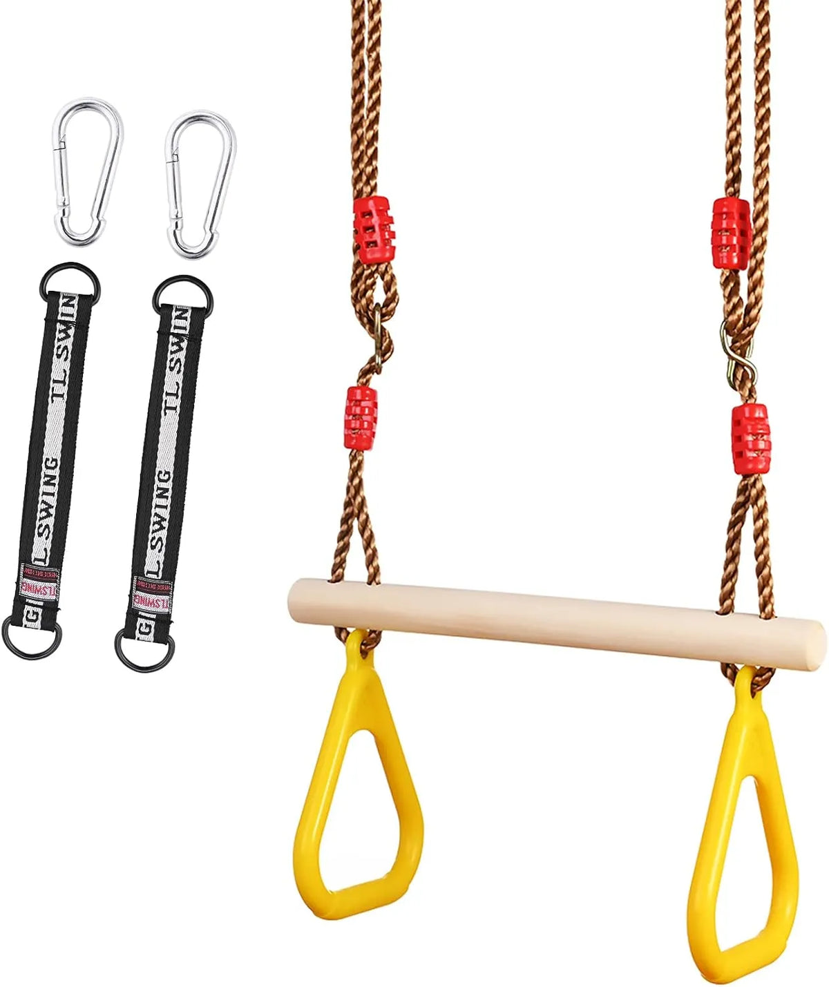 Otroška Lesena Trapezna Gugalnica z Gimnastičnimi Obroči 42 cm
