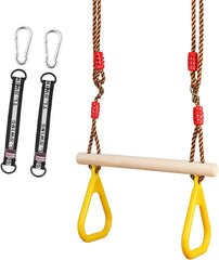 Otroška Lesena Trapezna Gugalnica z Gimnastičnimi Obroči 42 cm
