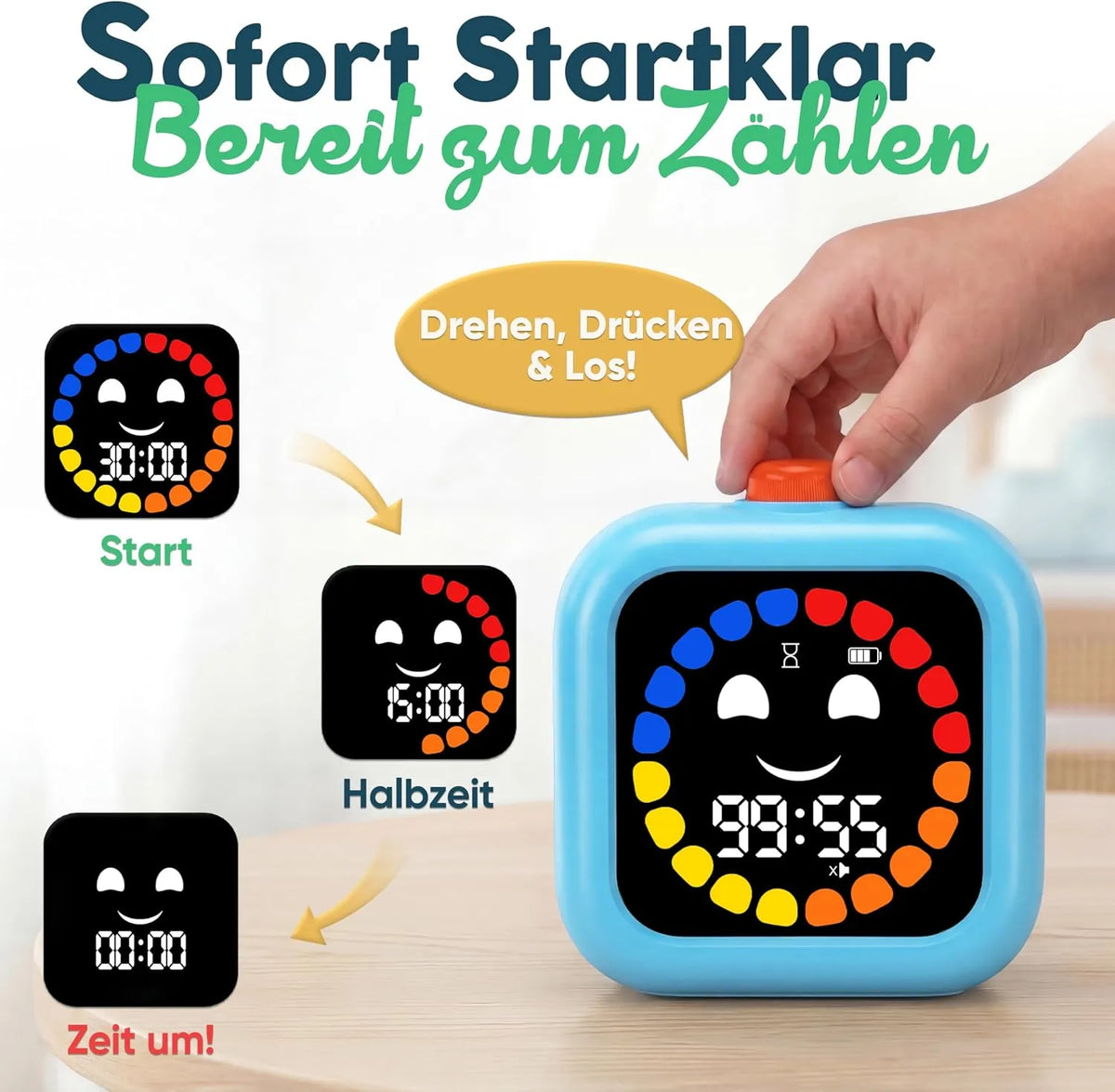 Otroški Digitalni Vizualni Časovnik 4 x 9 x 9.5 cm