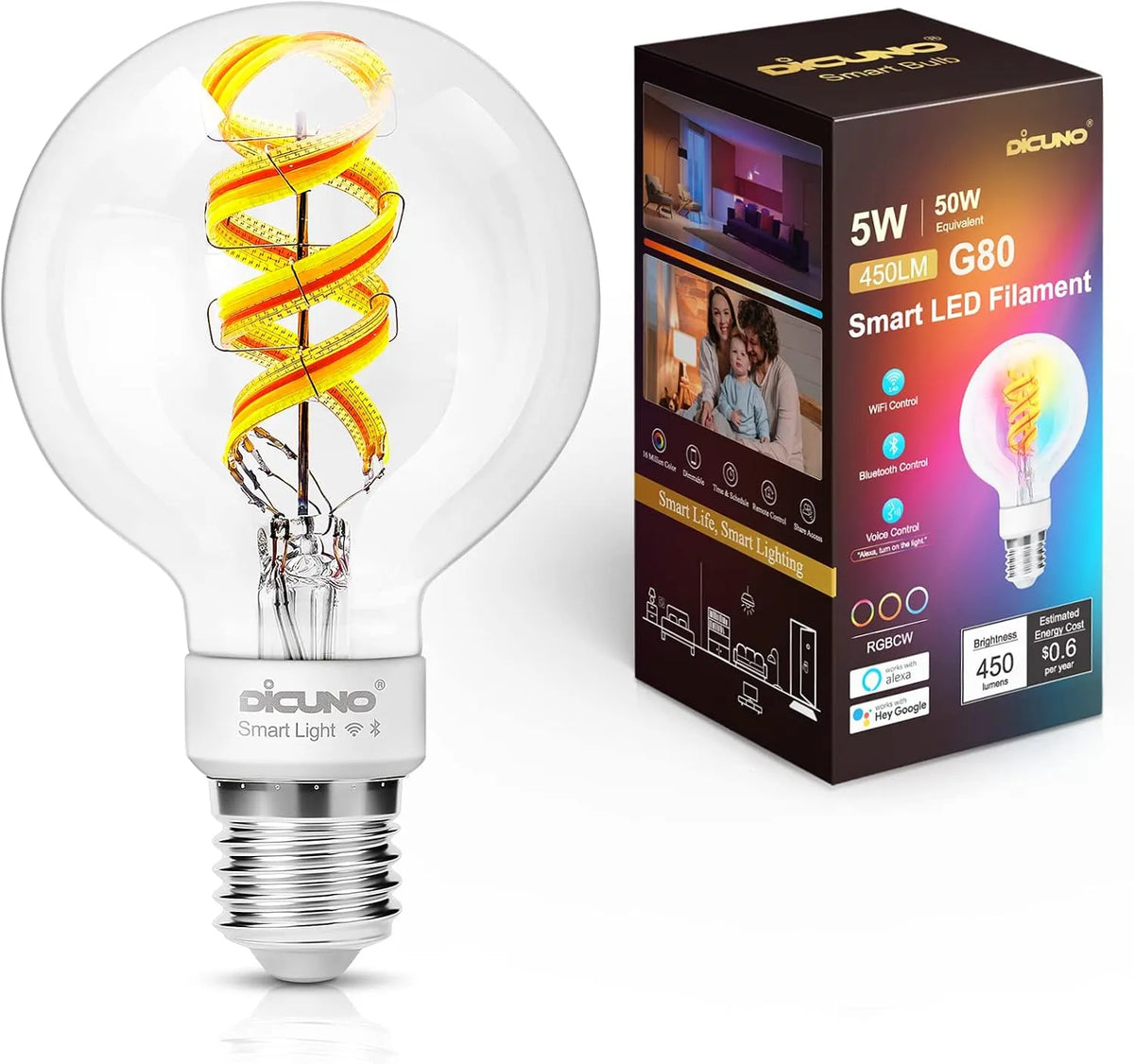 Pametna Vintage LED Sijalka E27 RGBCCT 5W 1 Kos
