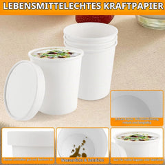 Papirnate Posodice za Juho s Pokrovi 460 ml 50 Kosov