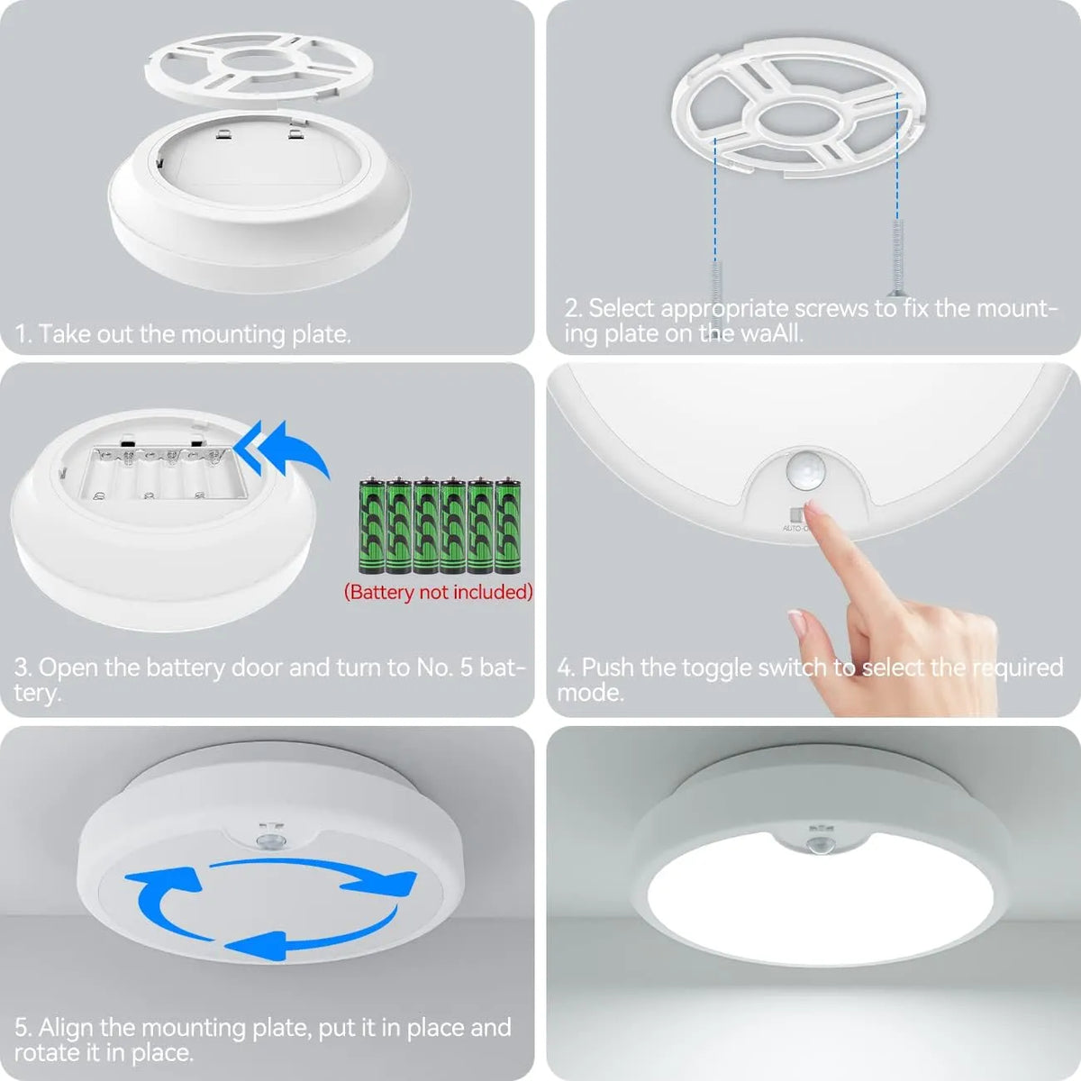 Peasur LED Stropna Luč s Senzorjem Gibanja 18 cm