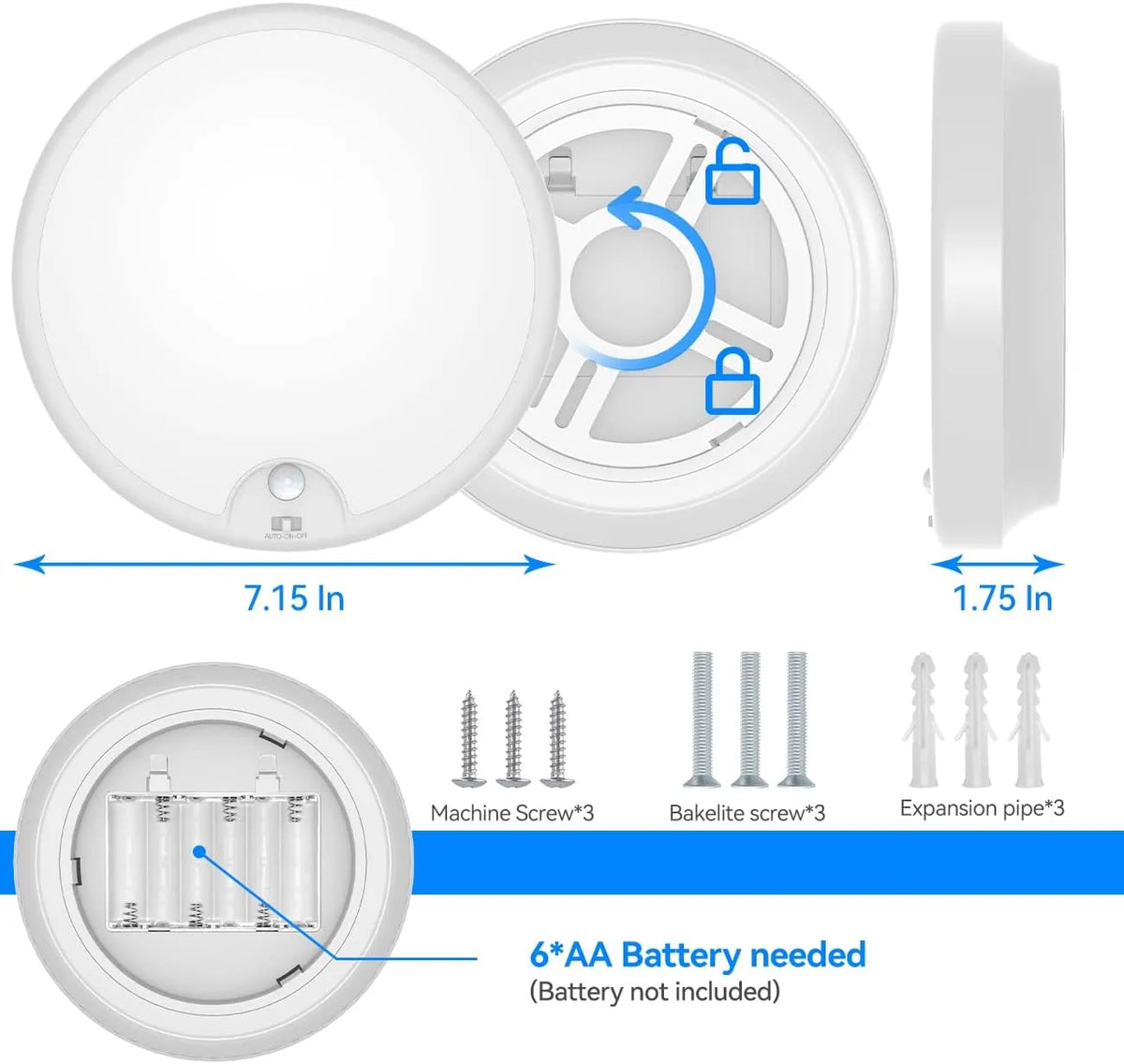 Peasur LED Stropna Luč s Senzorjem Gibanja 18 cm