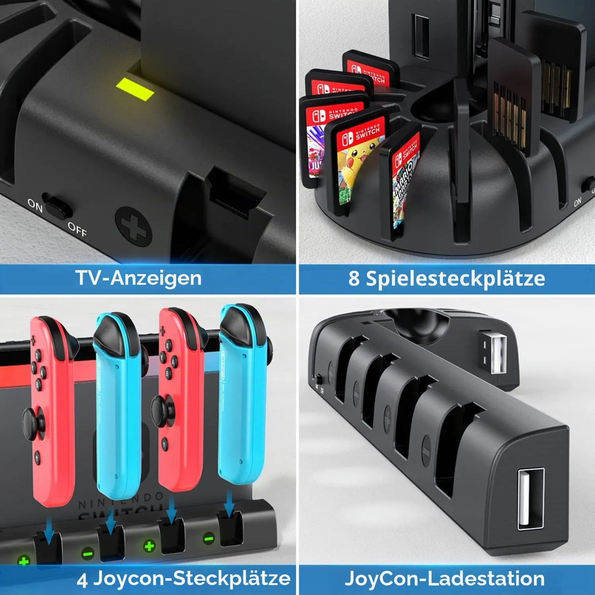 Polnilna Postaja za Nintendo Switch Joy-Con Krmilnike