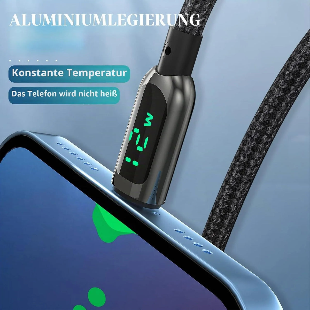 Polnilni Kabel Lightning z LED Zaslonom 200 cm