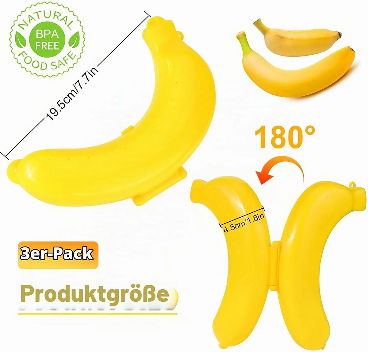 Posoda za Shranjevanje Banan 19,5 x 13 x 4,5 cm 3 Kosi