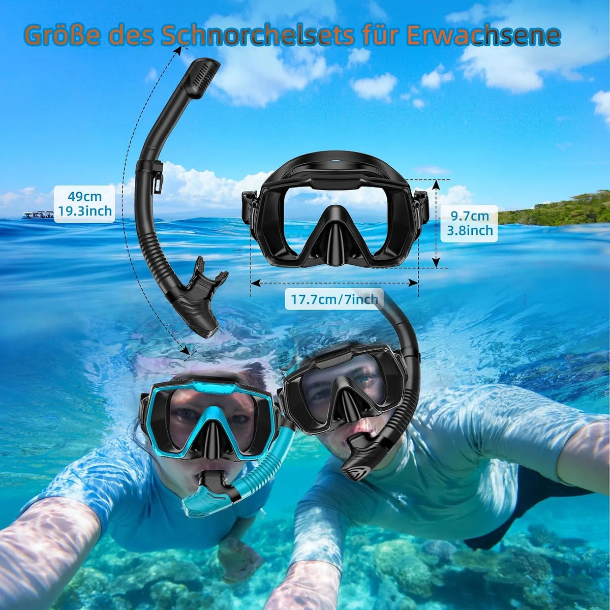 Potapljaški Set za Odrasle s Plavutmi in Masko 1 Kos