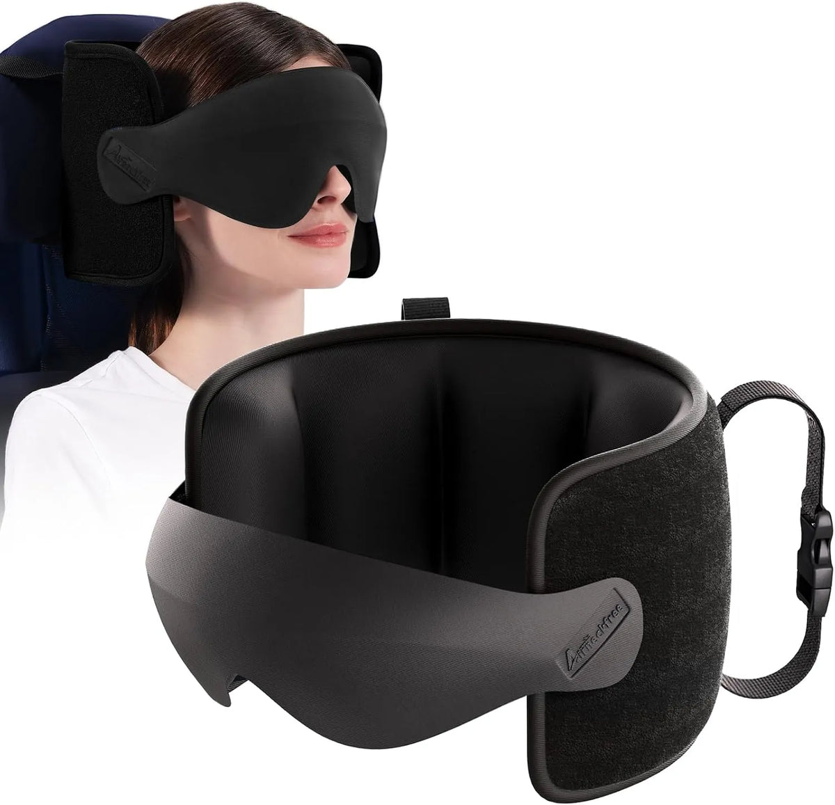 Potovalna Blazina za Letalo s Trakom za Glavo in 3D Maska