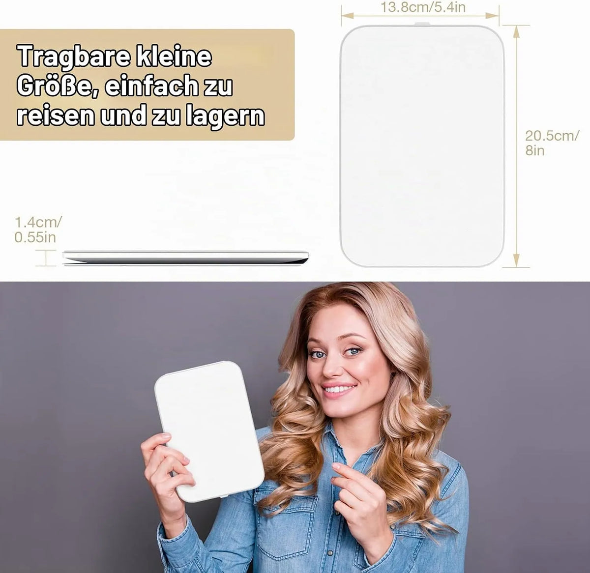 Potovalno LED Ogledalo za Ličenje 20.5 x 13.8 cm