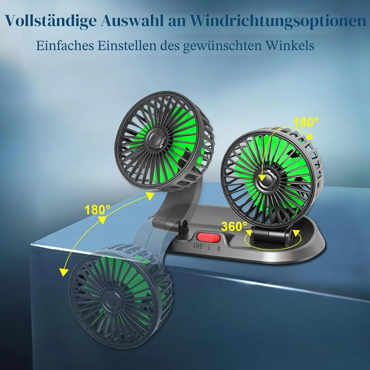 Qidoe Avtomobilski USB Ventilator 3 x 5 x 8 cm