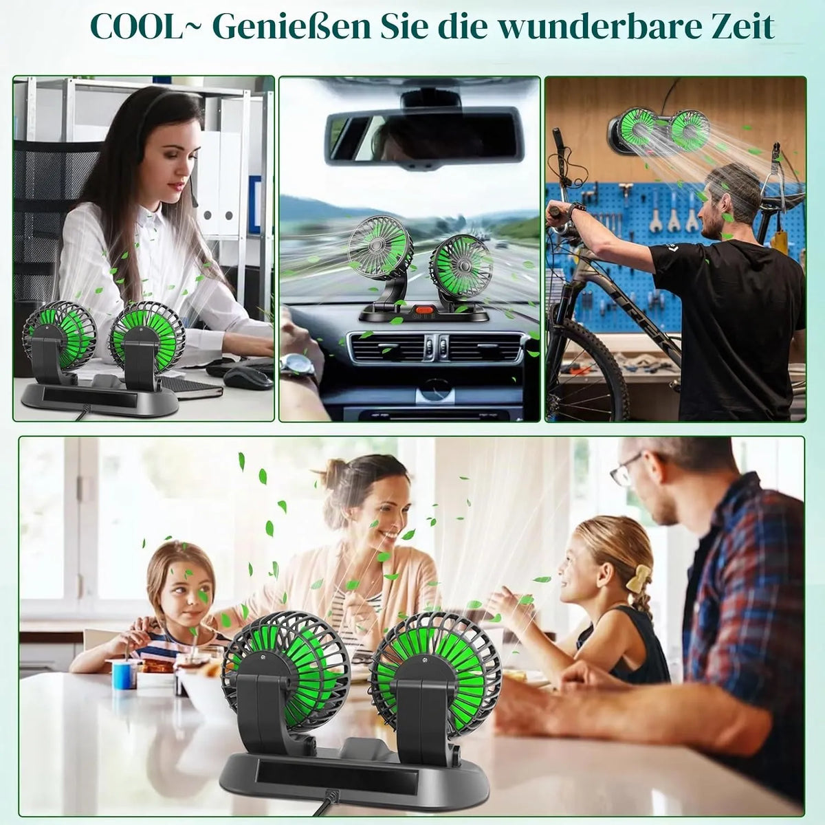 Qidoe Avtomobilski USB Ventilator 3 x 5 x 8 cm