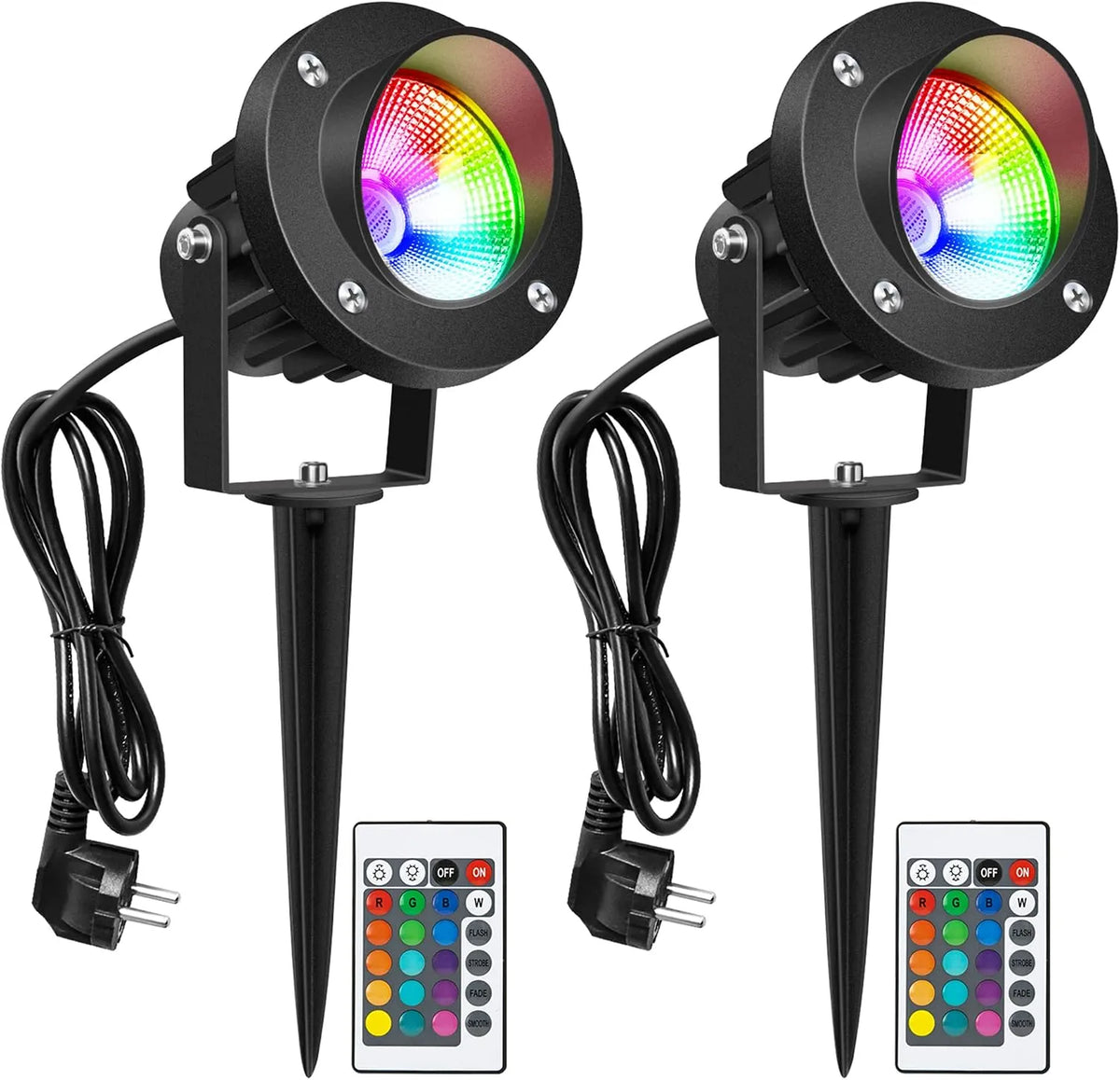 RGB LED Vrtna Svetilka s Talnim Klinom 2 Kosa