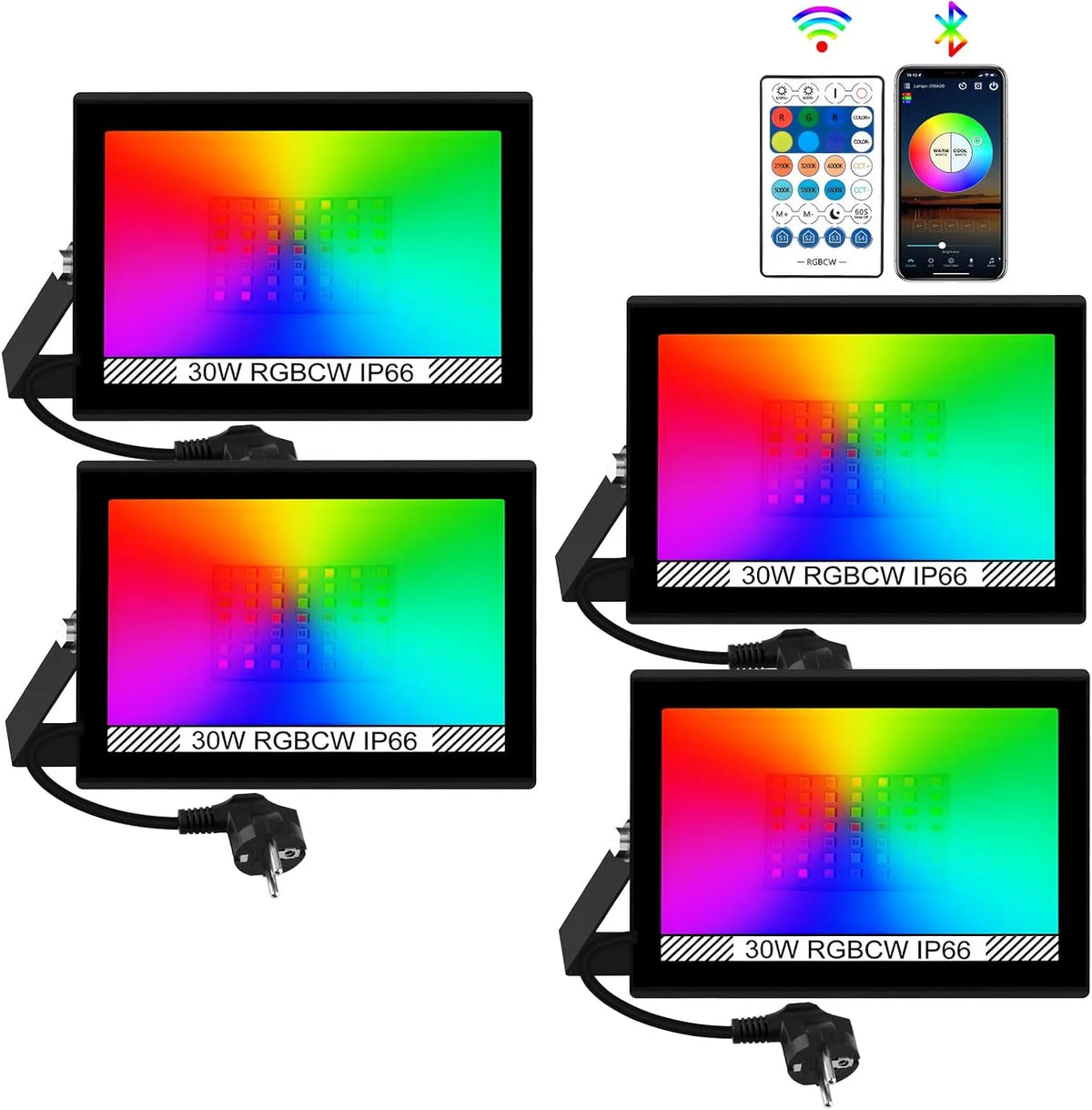 RGB LED Zunanji Reflektor 30 W, 4 Kosi