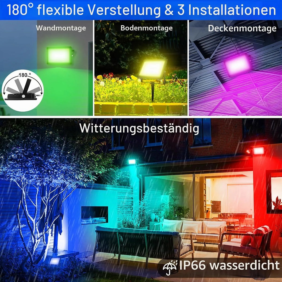 RGB LED Zunanji Reflektor 30 W, 4 Kosi