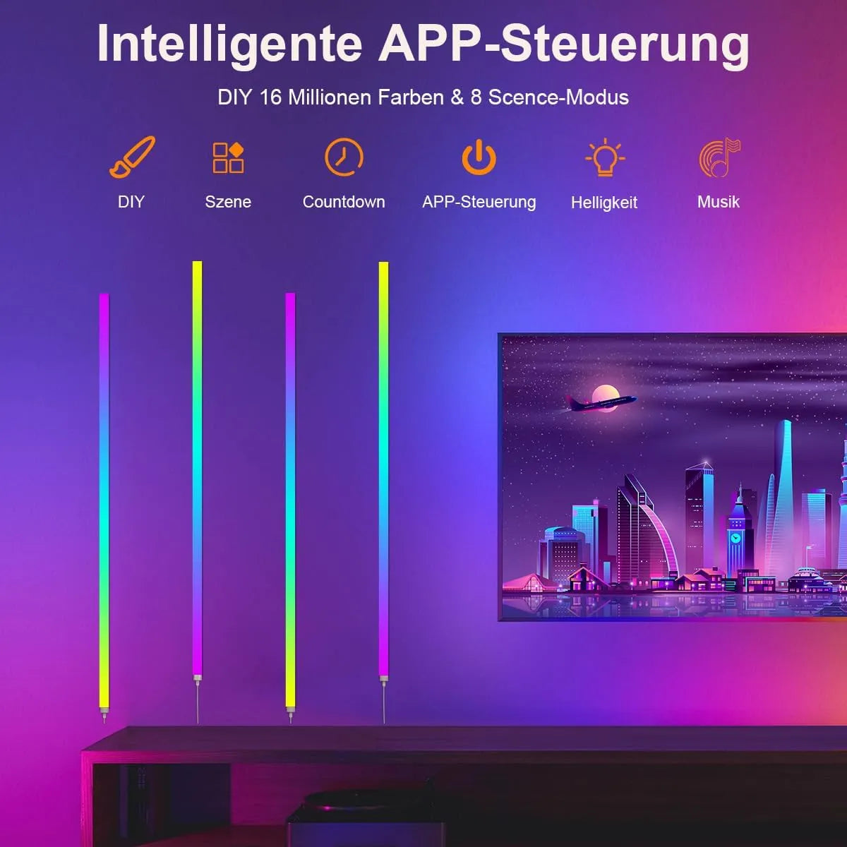RGBIC LED Stenska Svetilka za Gaming 4 Kosov