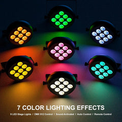 RGBW LED Par Odrska Luč 19.5 x 9 x 19.5 cm