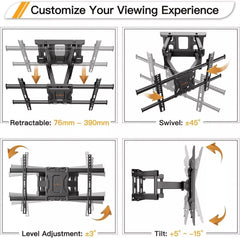 PERLEGEAR Stenski gibljiv nosilec za TV 37–75” - do 60 kg