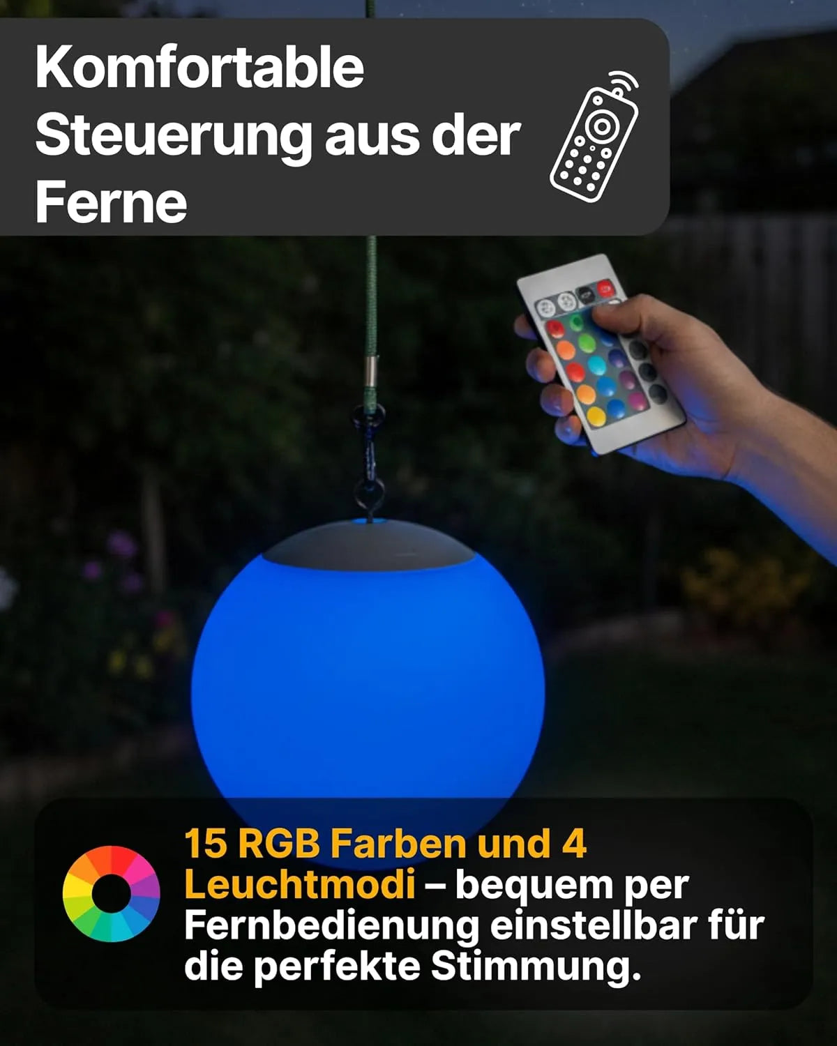 SCHWAIGER Viseča Solarna LED Svetilka 20 x 20 x 18 cm