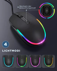 Seenda Žična Miška z RGB Osvetlitvijo 11.5 x 5.6 cm