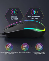 Seenda Žična Miška z RGB Osvetlitvijo 11.5 x 5.6 cm