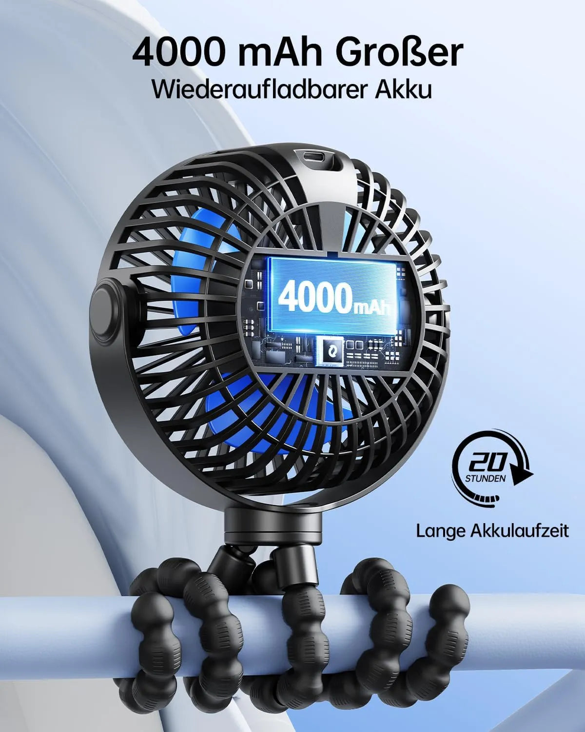 Shenzhen Aixiong Prenosni Ventilator za Voziček 34 x 14 x 6 cm