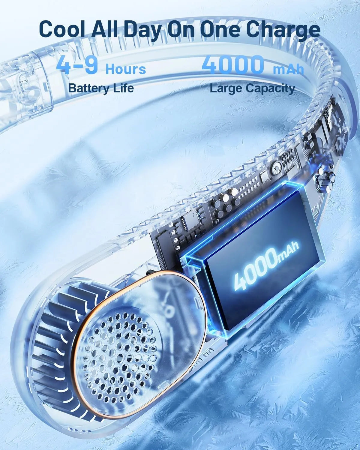 Shenzhen Aixiong Technology Prenosni Vratni Ventilator Modra