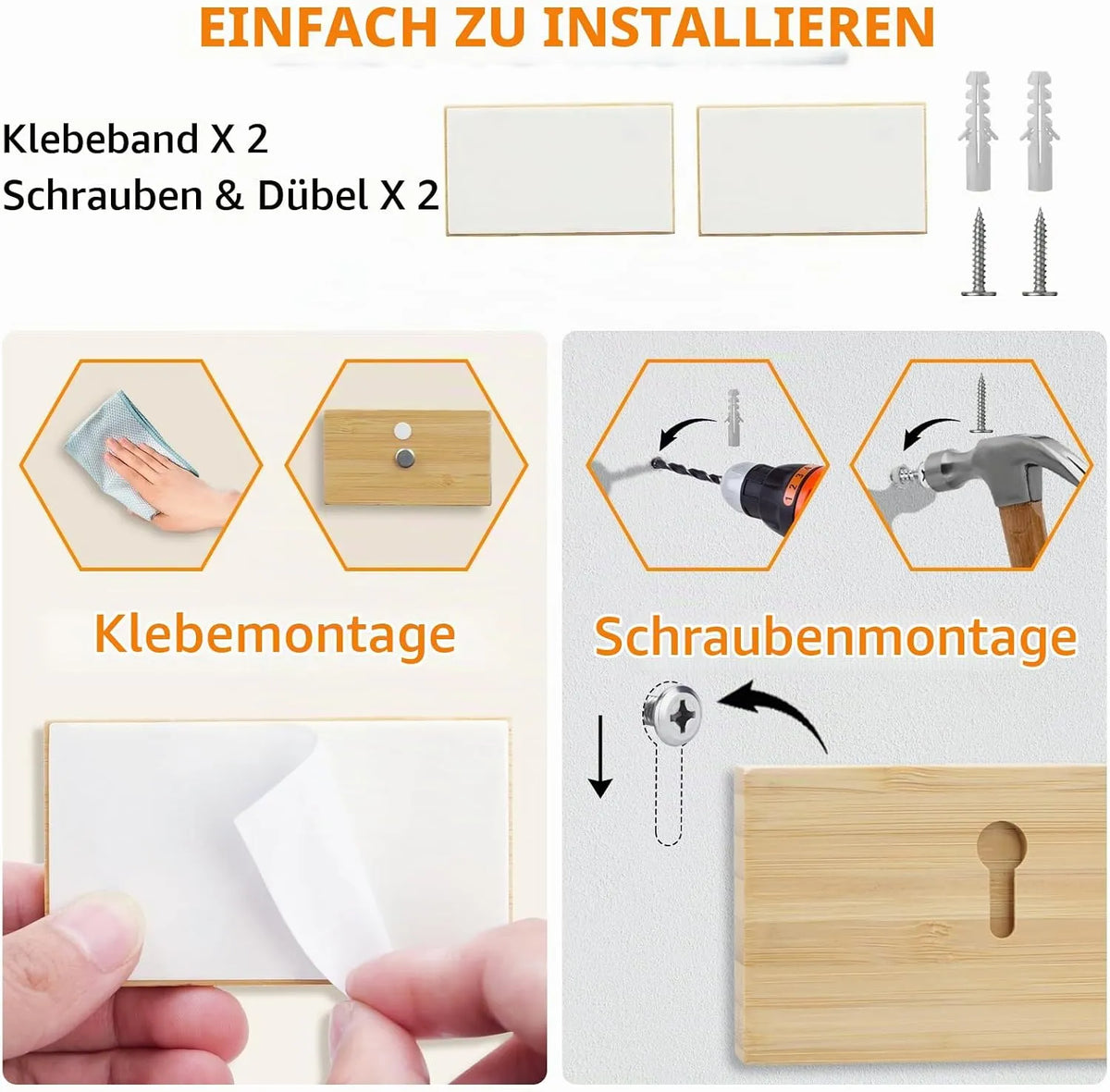 SMART&COOL Magnetno Držalo za Nože iz Bambusa 45 cm Bamboo MKH-DE NEW